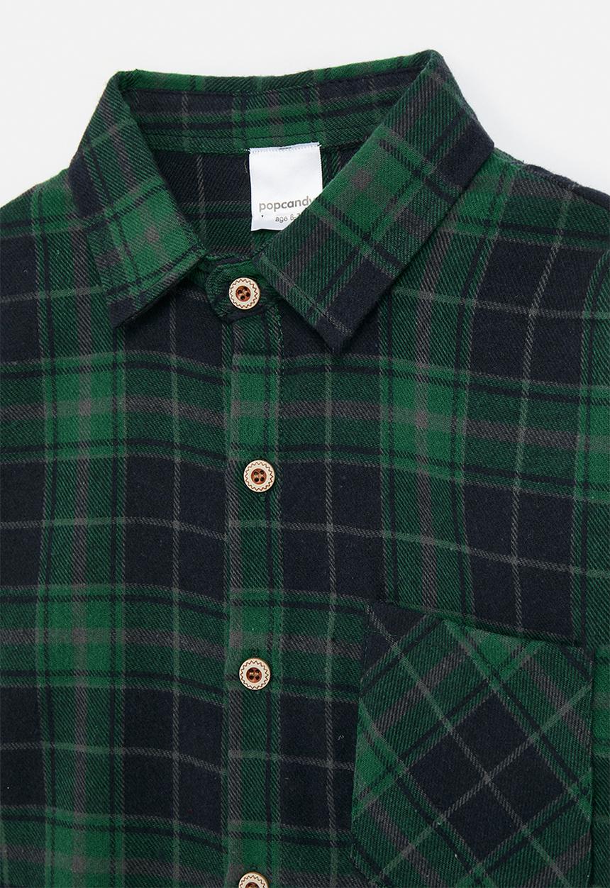 Pop Candy - Tartan shirt - green