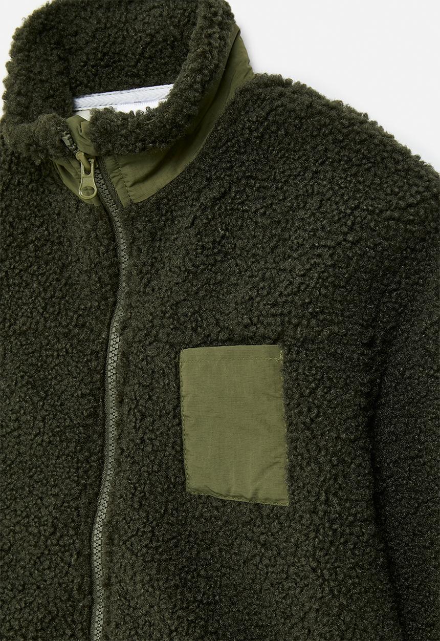 Pop Candy - Zip thru fleece jacket - green