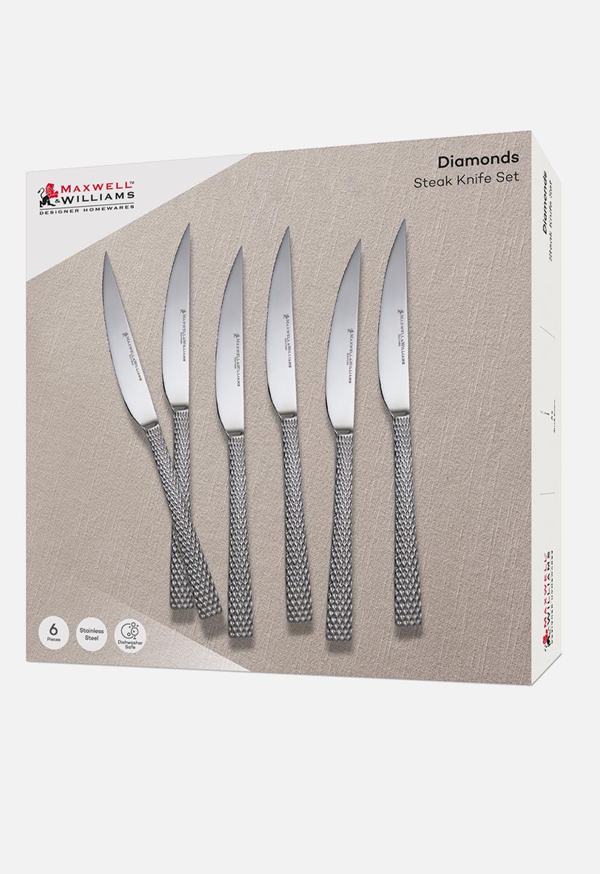 Maxwell & Williams - MW Diamonds Steak Knife Set of 6 - Silver