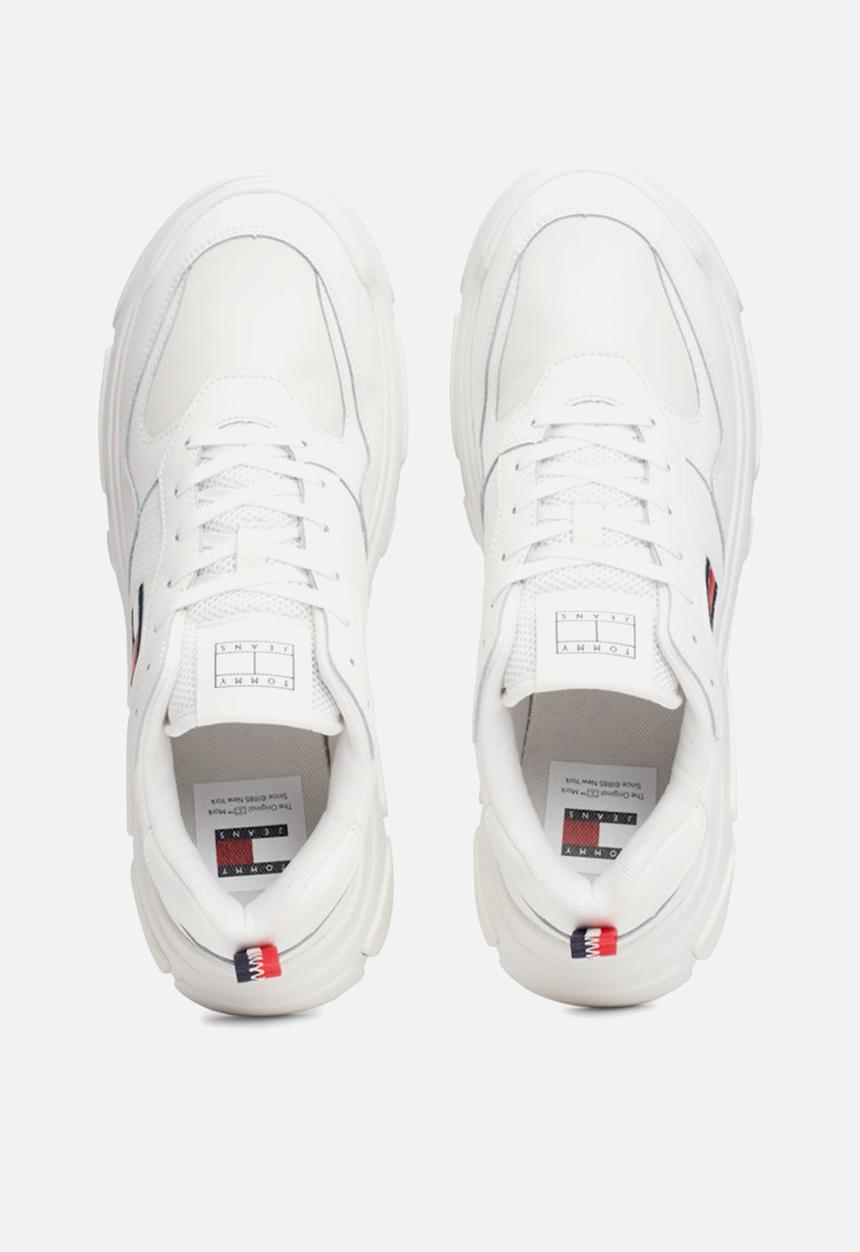 Tommy Hilfiger - Lightweight hybrid leather sneaker - ecru