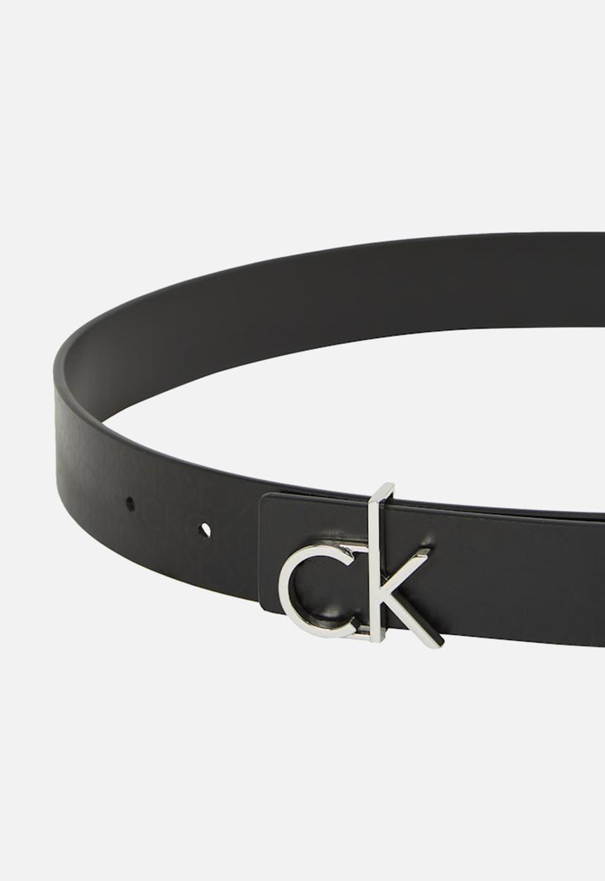 Calvin Klein - Ck thin belt 1.5cm pebble - pvh black