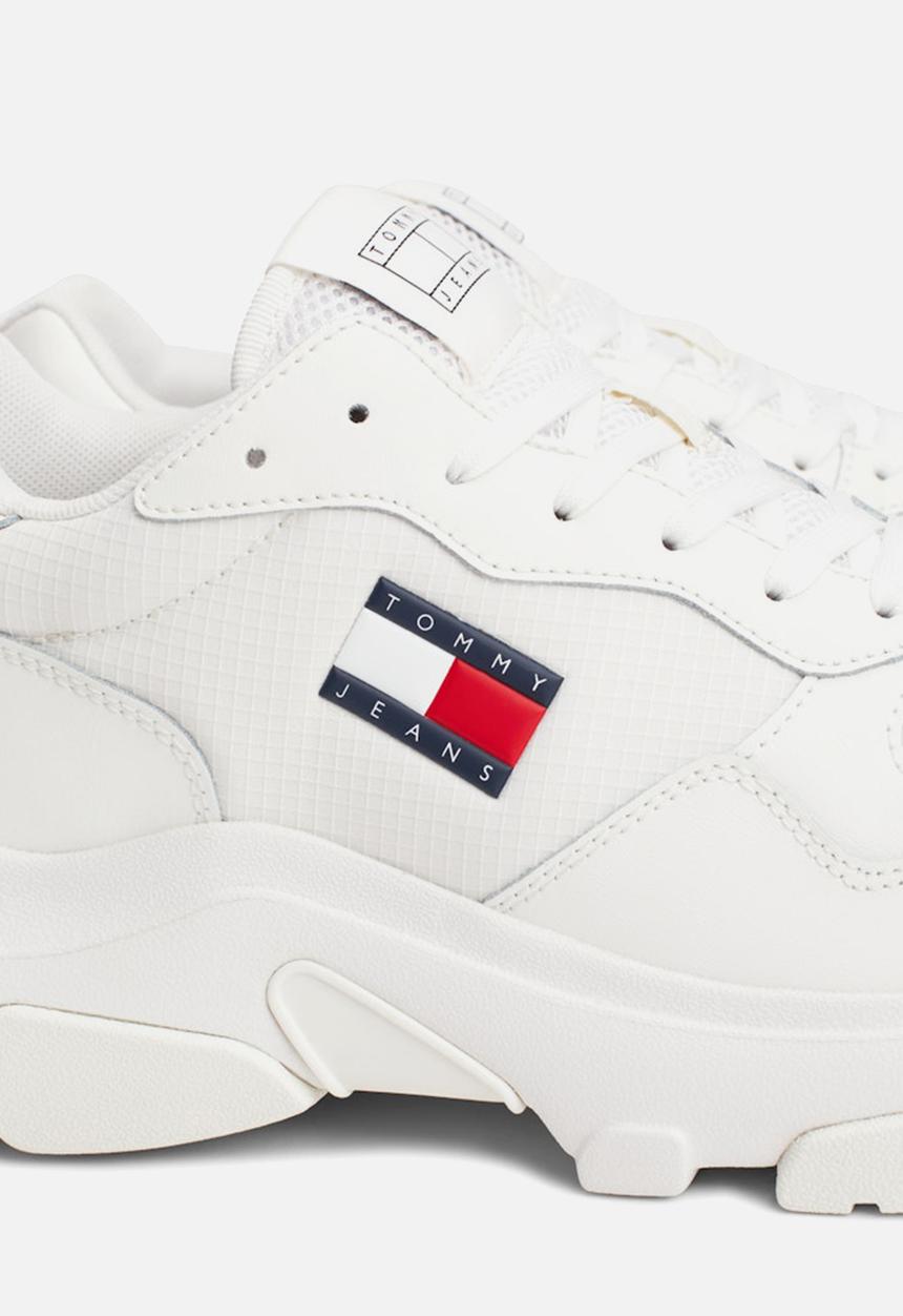 Tommy Hilfiger - Lightweight hybrid leather sneaker - ecru