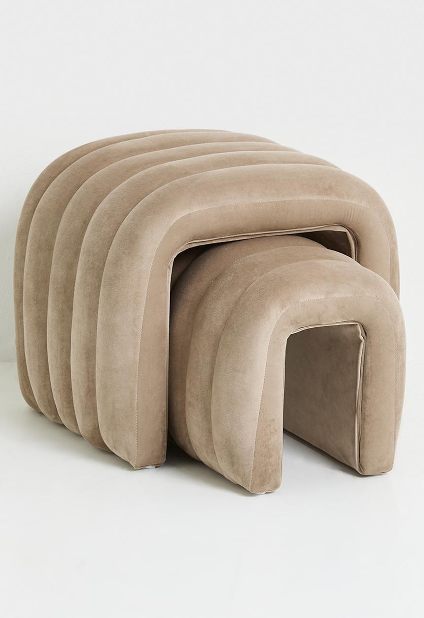 Sixth Floor - Kaz nested ottoman - natural