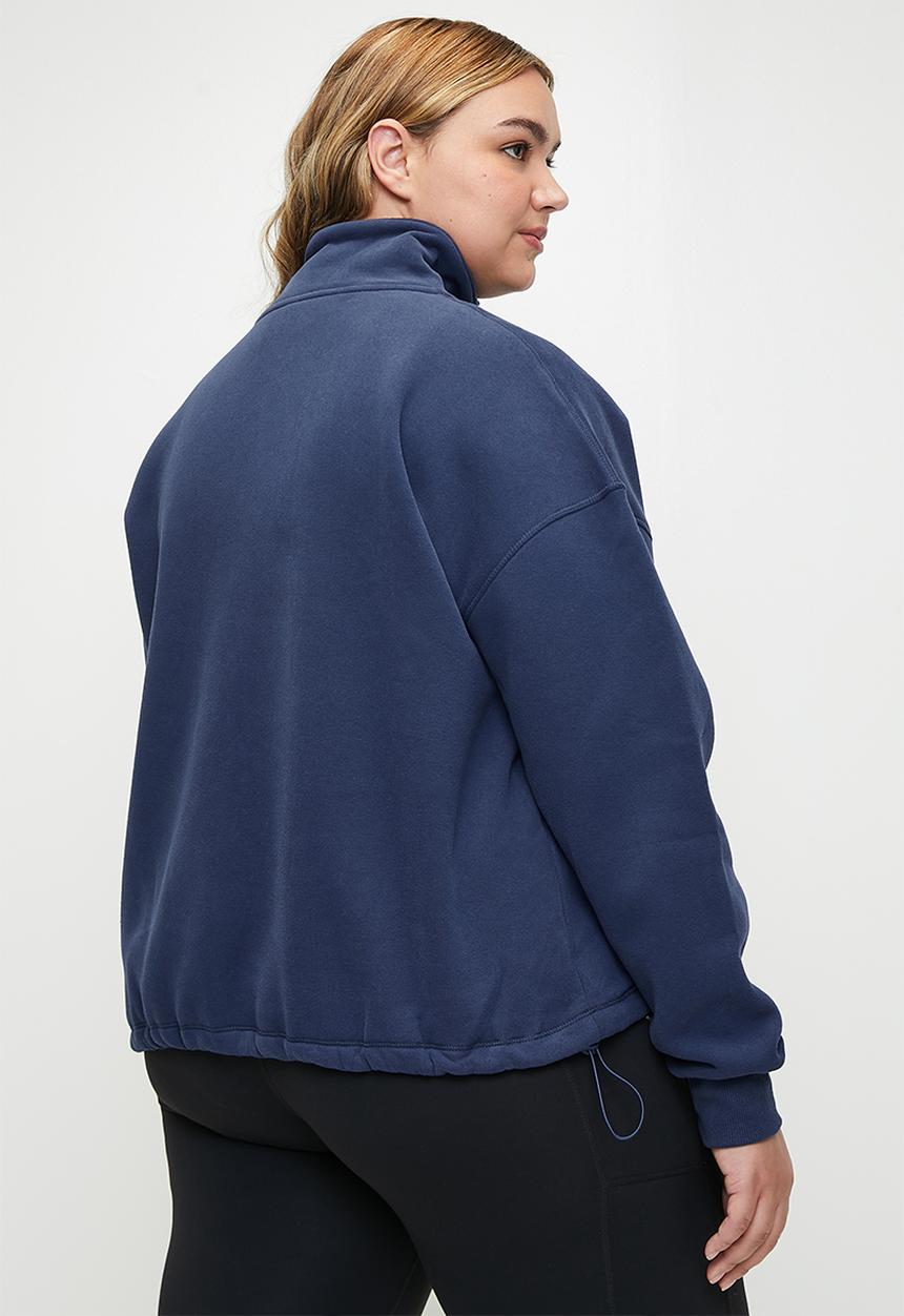 Cotton On - Plus Plush Essential Half Zip Jumper - Heritage Blue