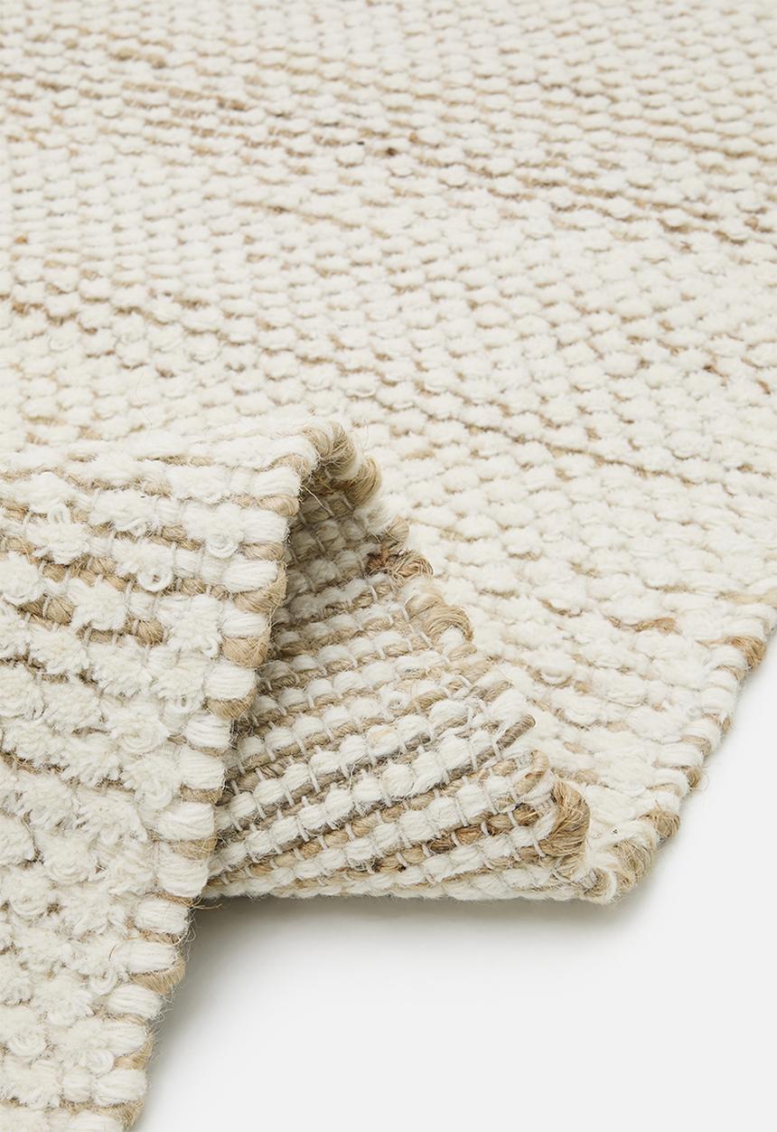 Sixth Floor - Handwoven Jute Blend Rug - Nat & White