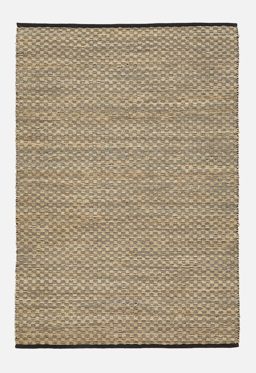 Sixth Floor - Handwoven Jute & Cotton Blend Rug - Natural & Black