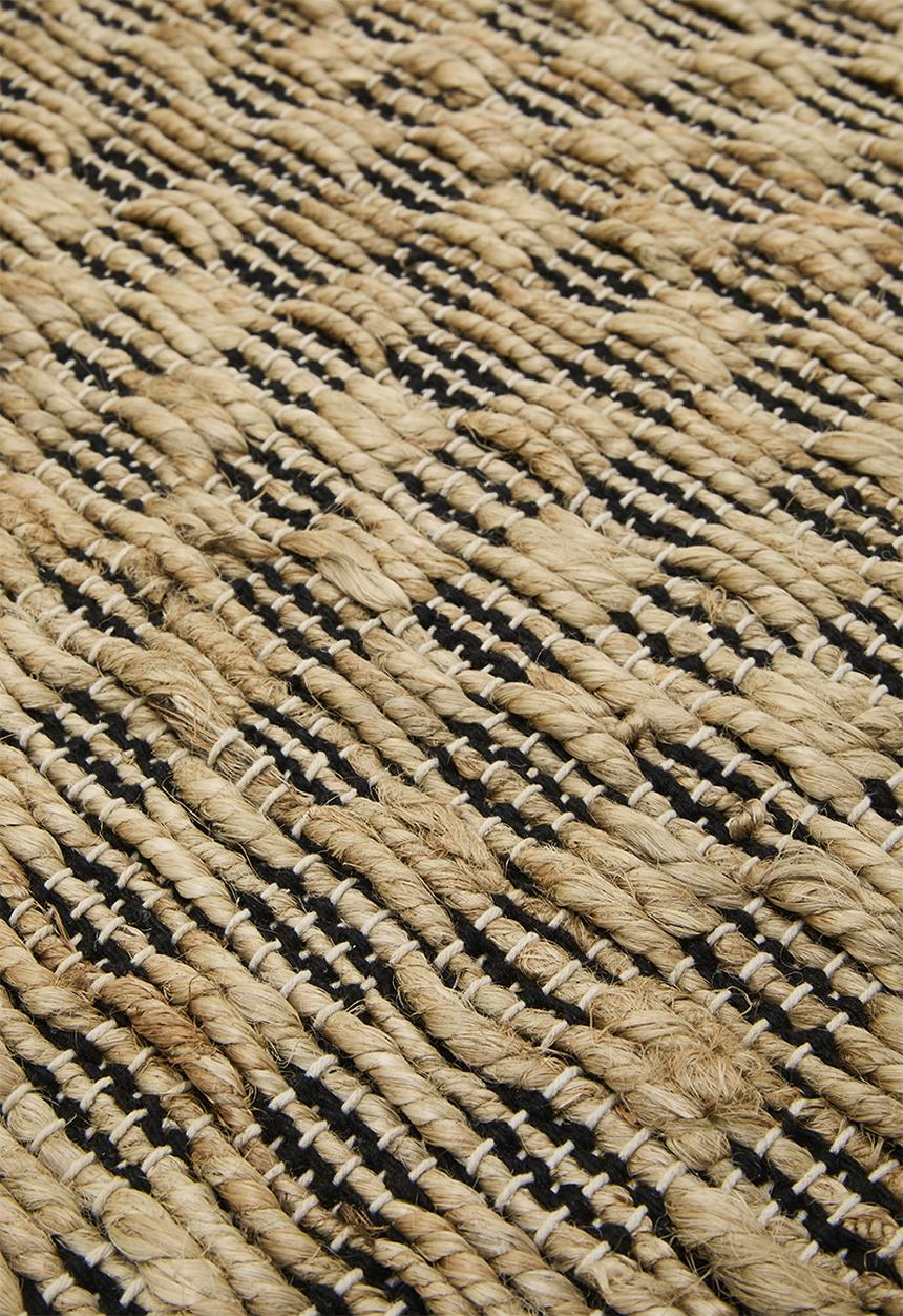 Sixth Floor - Handwoven Jute & Cotton Blend Rug - Natural & Black