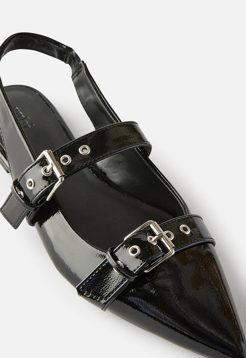 Cotton On - Isla buckle slingback ballerina - black textured