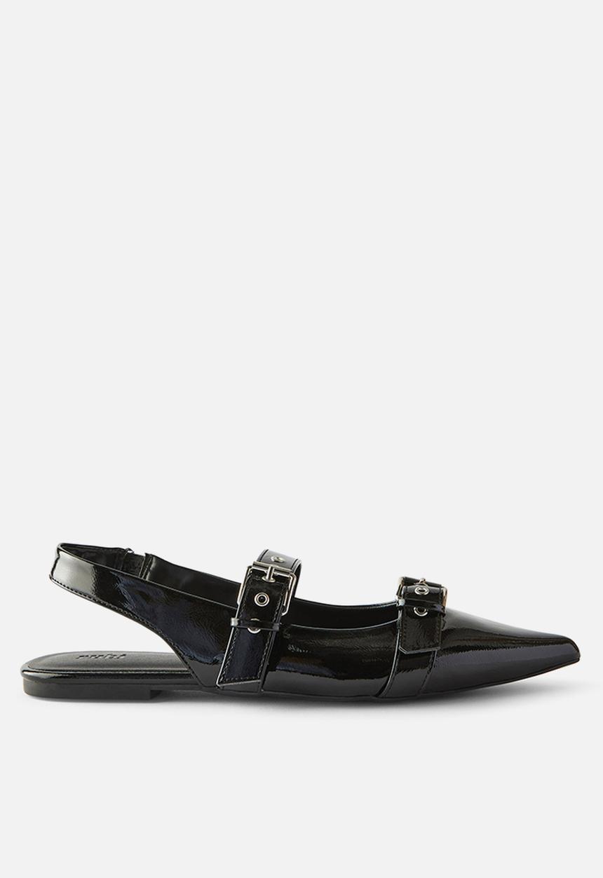 Cotton On - Isla buckle slingback ballerina - black textured