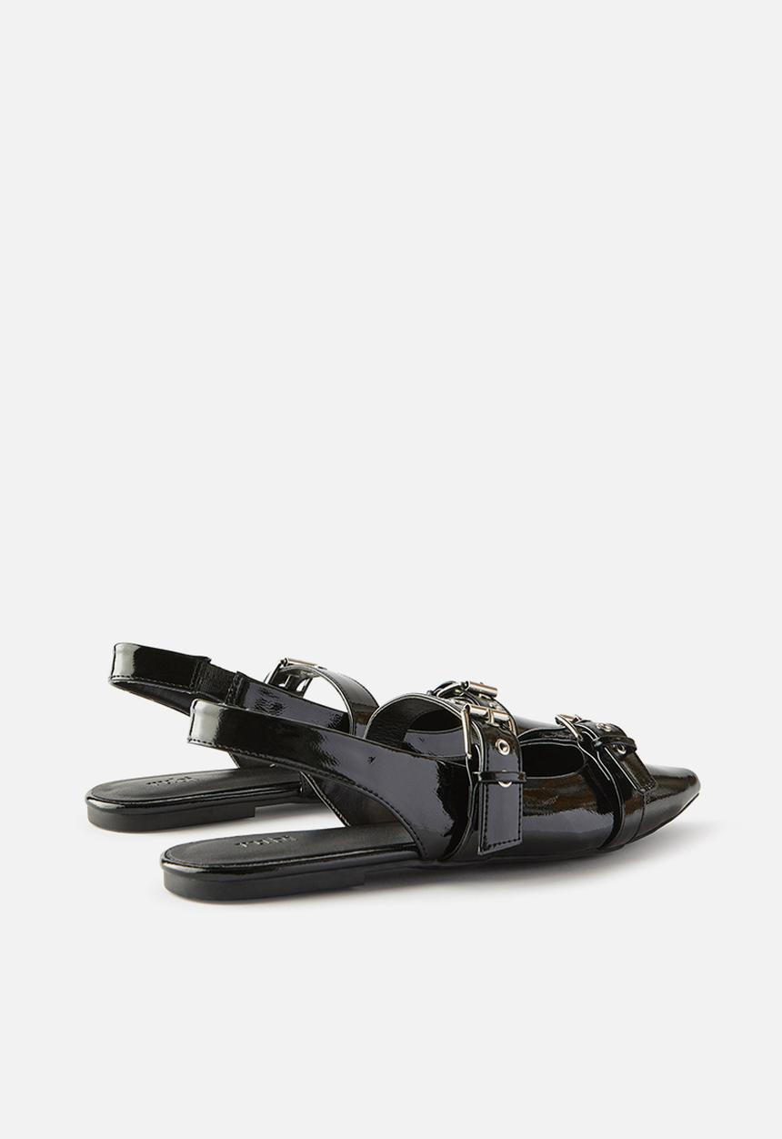 Cotton On - Isla buckle slingback ballerina - black textured