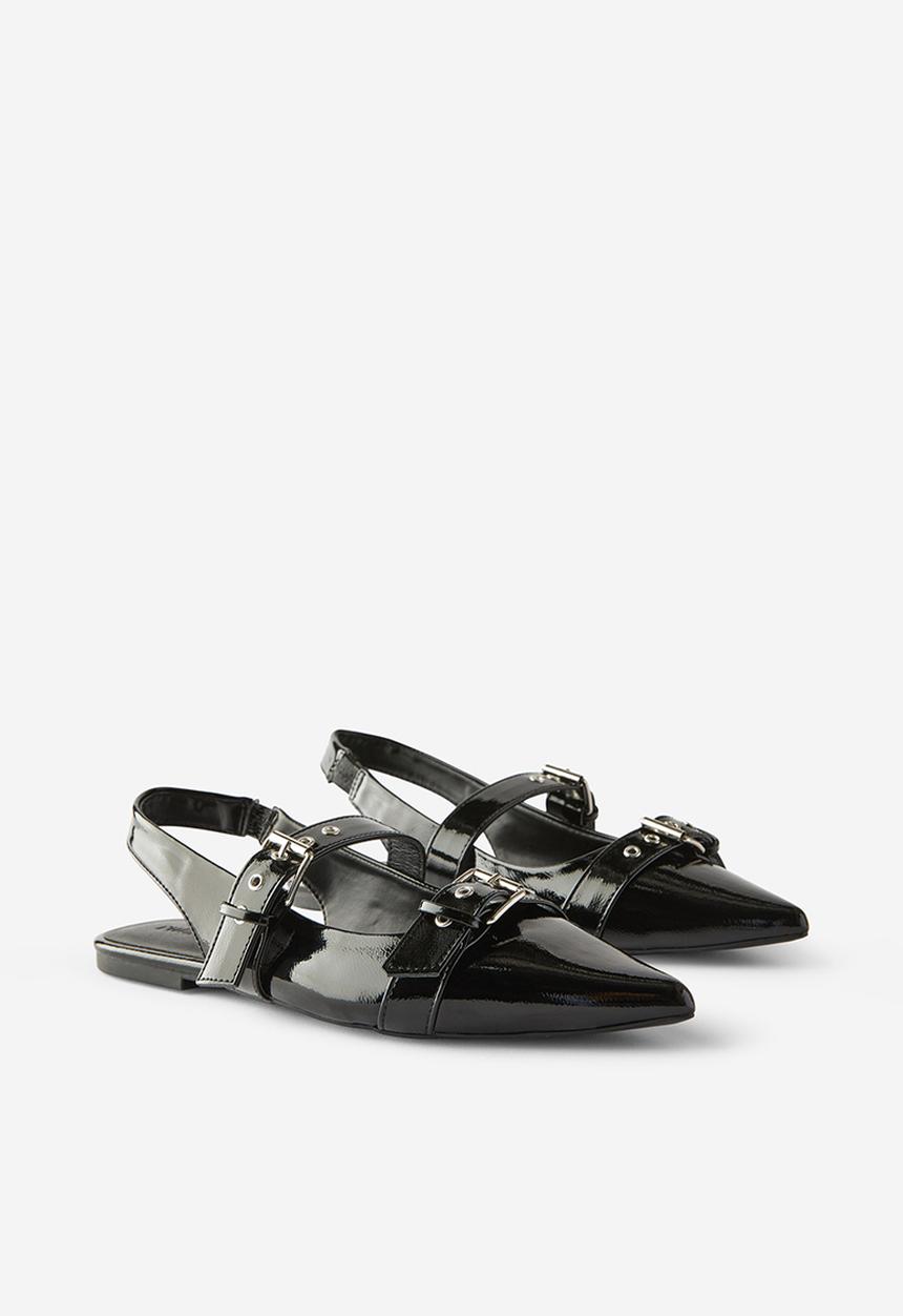 Cotton On - Isla buckle slingback ballerina - black textured
