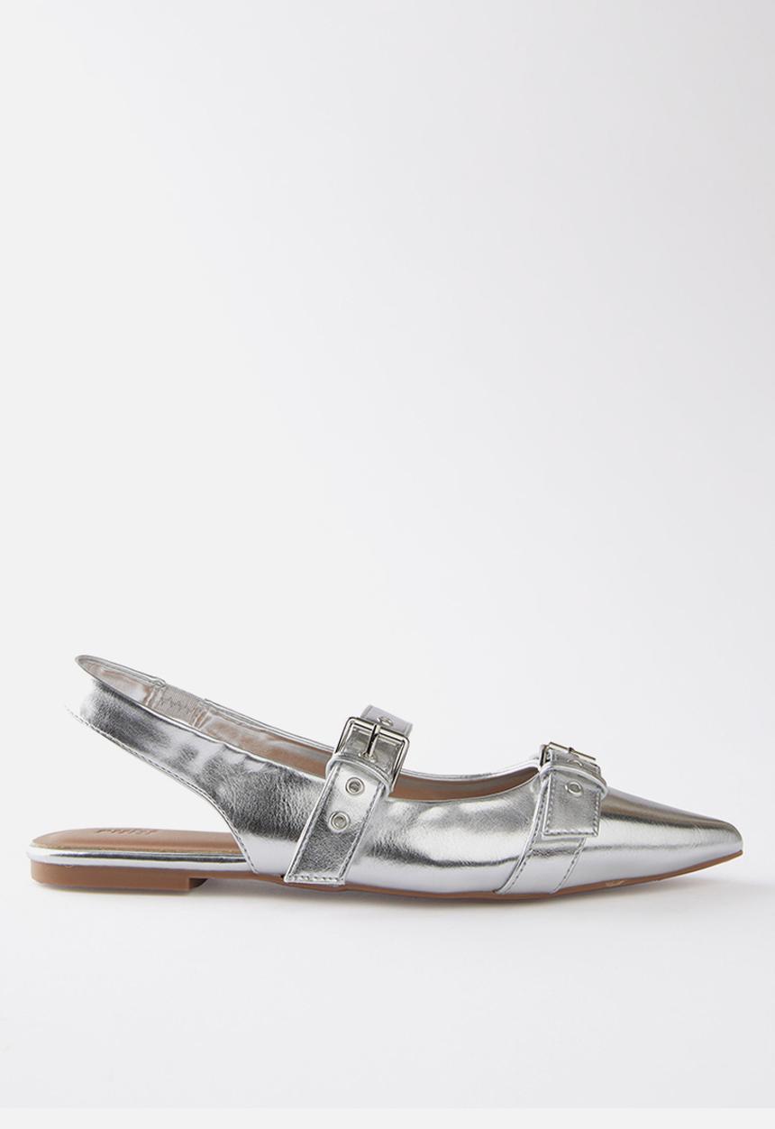 Cotton On - Isla buckle slingback ballerina - silver