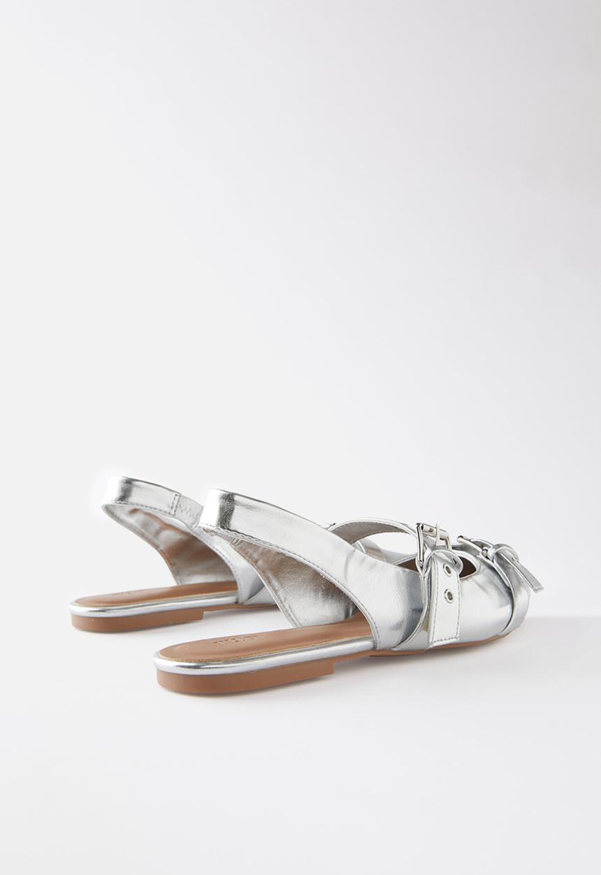 Cotton On - Isla buckle slingback ballerina - silver