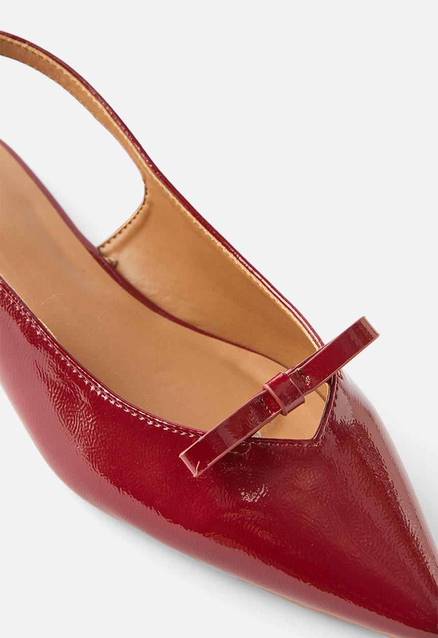Cotton On - Isla bow slingback ballerina - berry glossy