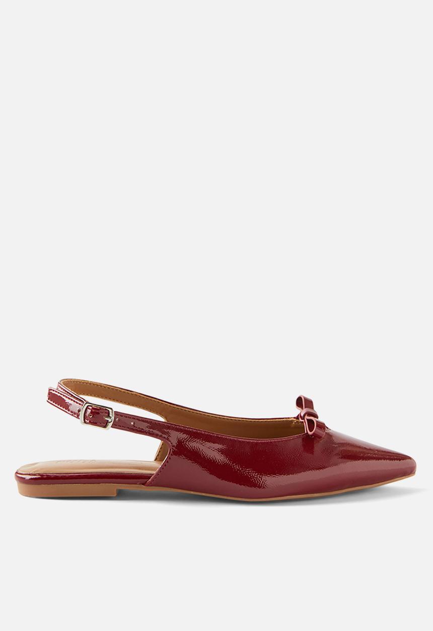 Cotton On - Isla bow slingback ballerina - berry glossy