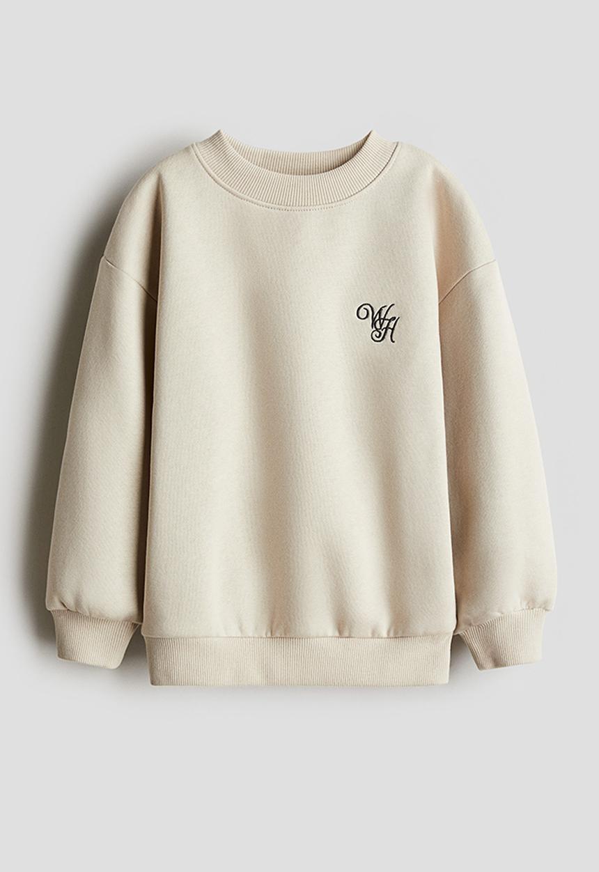 H&M - Embroidery-detail sweatshirt - beige