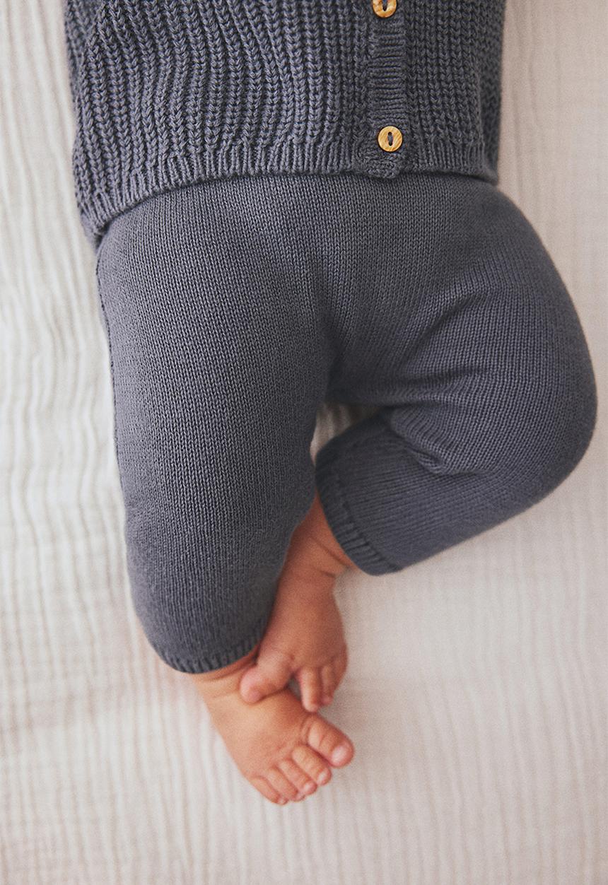 H&M - 2-piece cotton-knit set - dark dusty blue