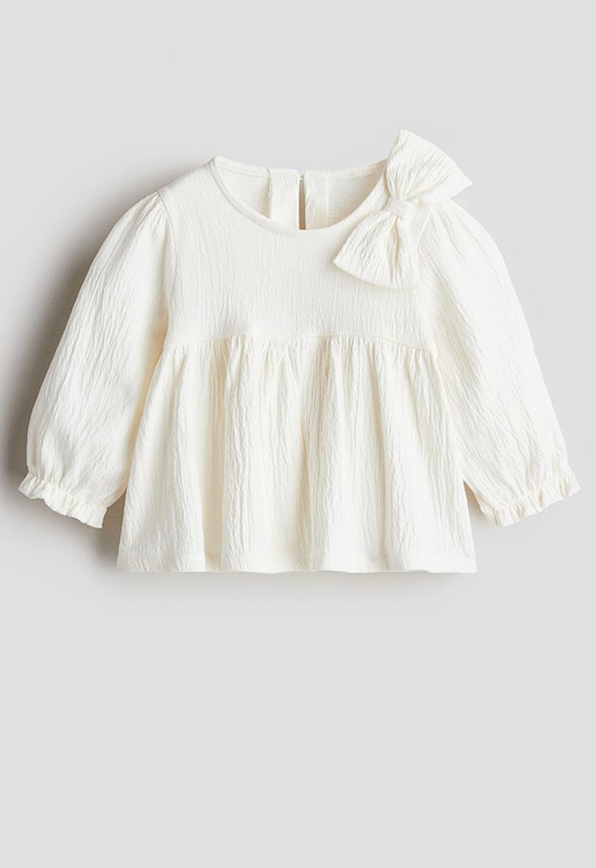 H&M - Bow-detail blouse - white