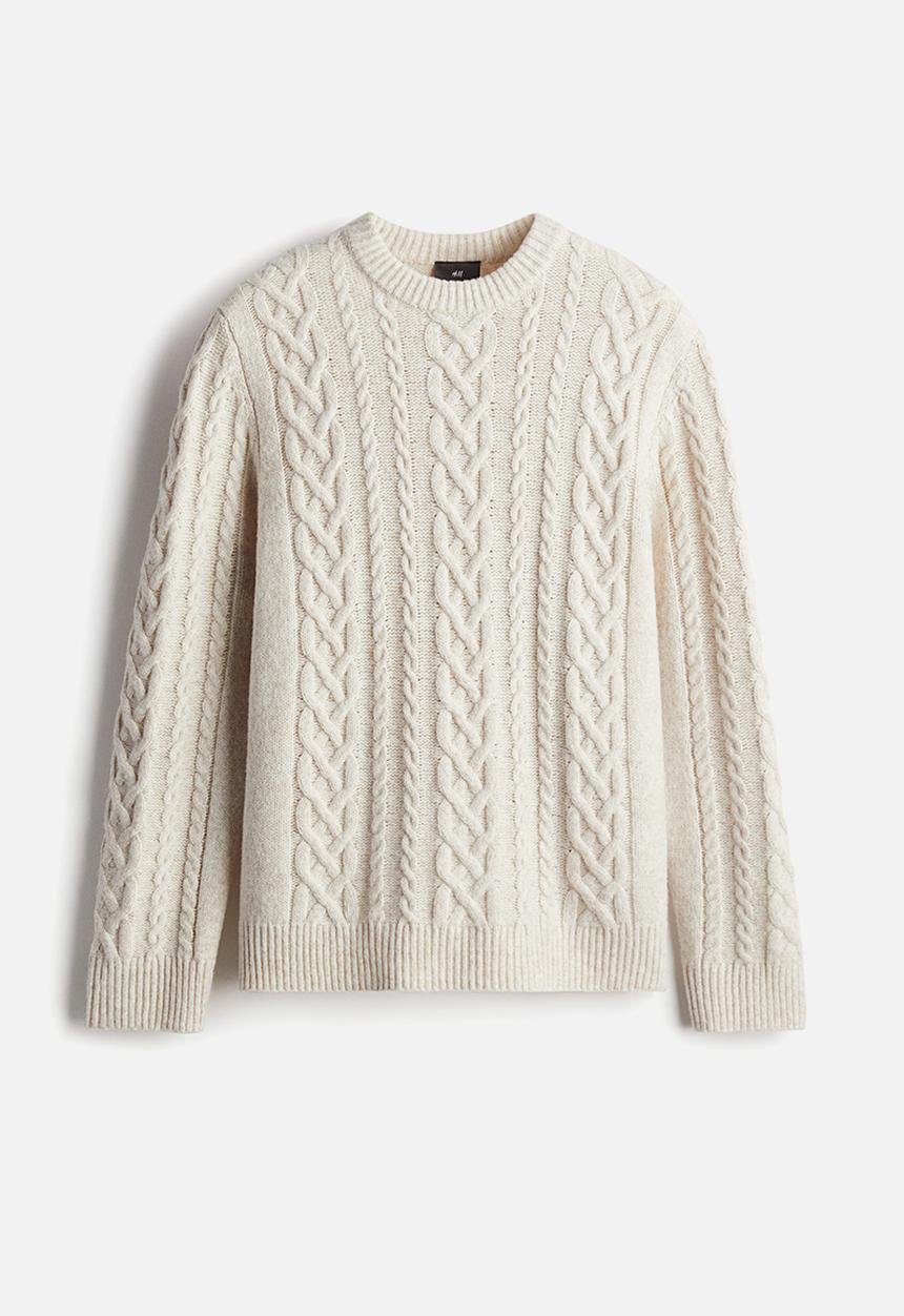 H&M - Regular fit cable-knit jumper - cream