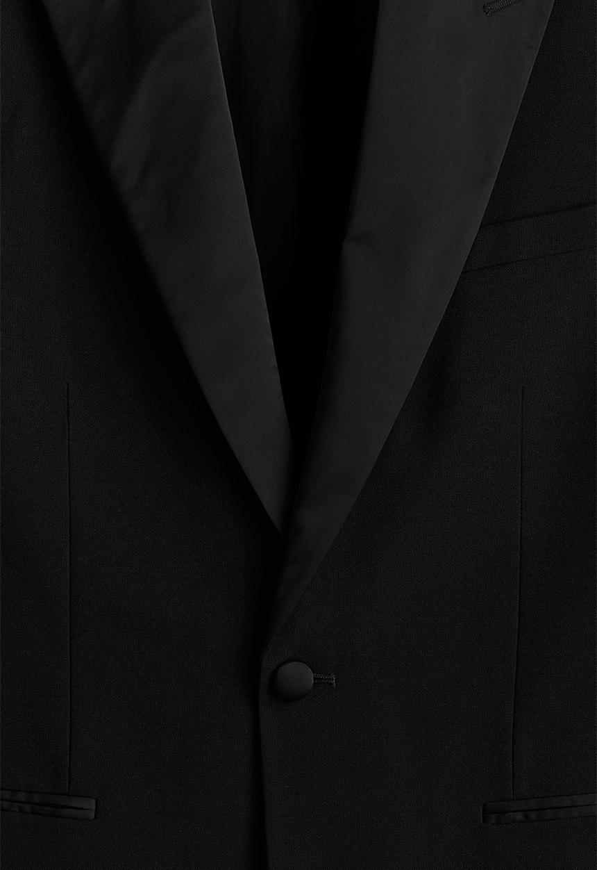 H&M - Slim fit single-breasted tuxedo jacket - black