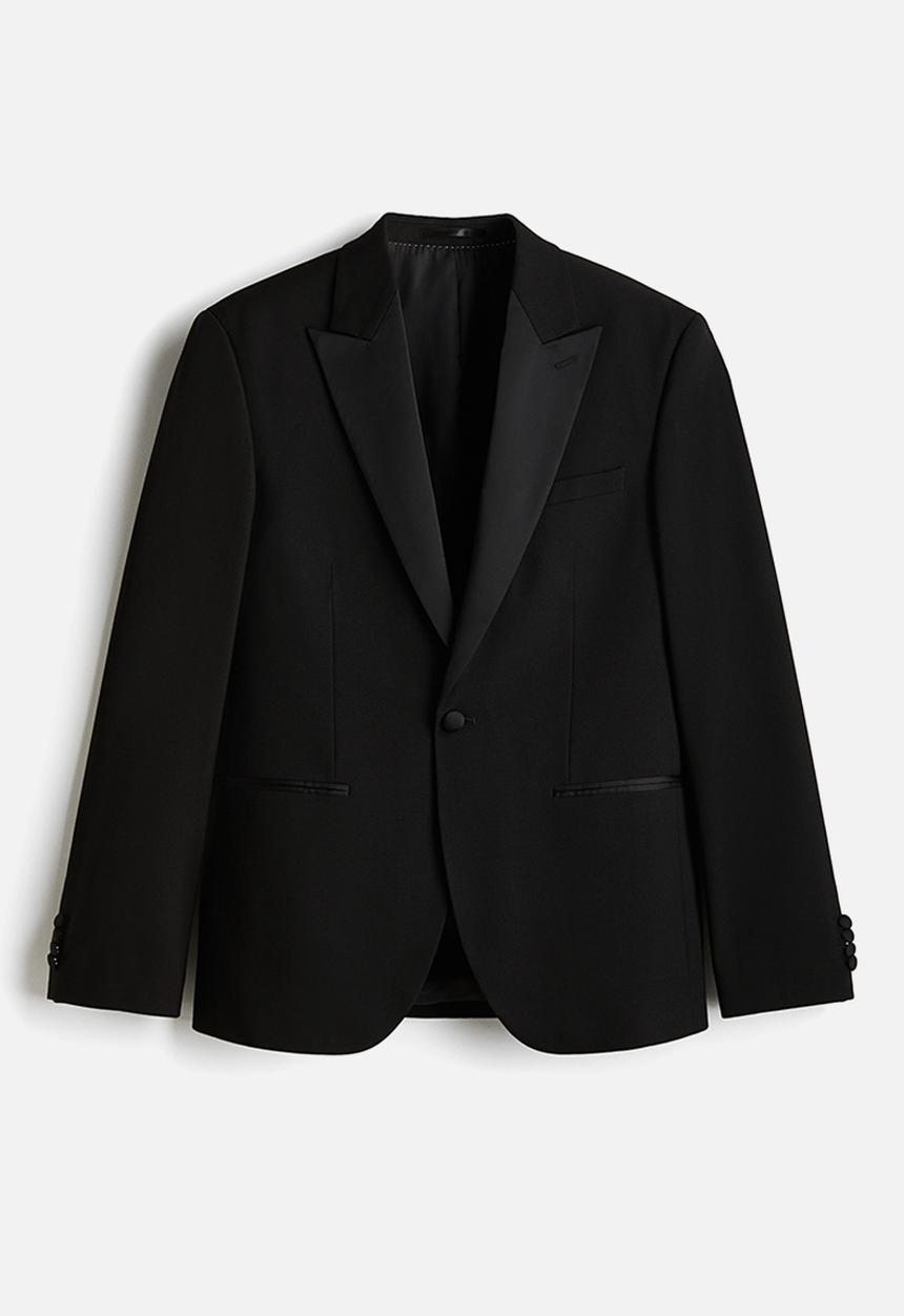 H&M - Slim fit single-breasted tuxedo jacket - black