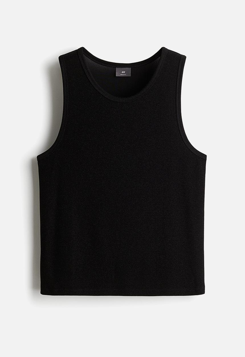 H&M - Regular fit shimmering vest top - black