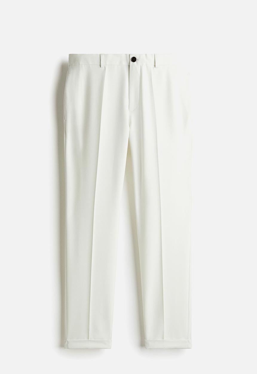 H&M - Slim fit ankle-length trousers - white