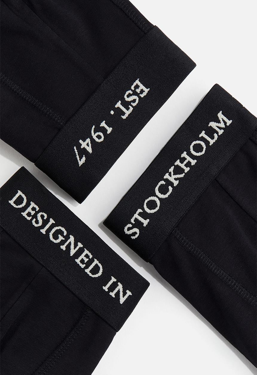 H&M - 3-pack mid trunks with lycra® - black