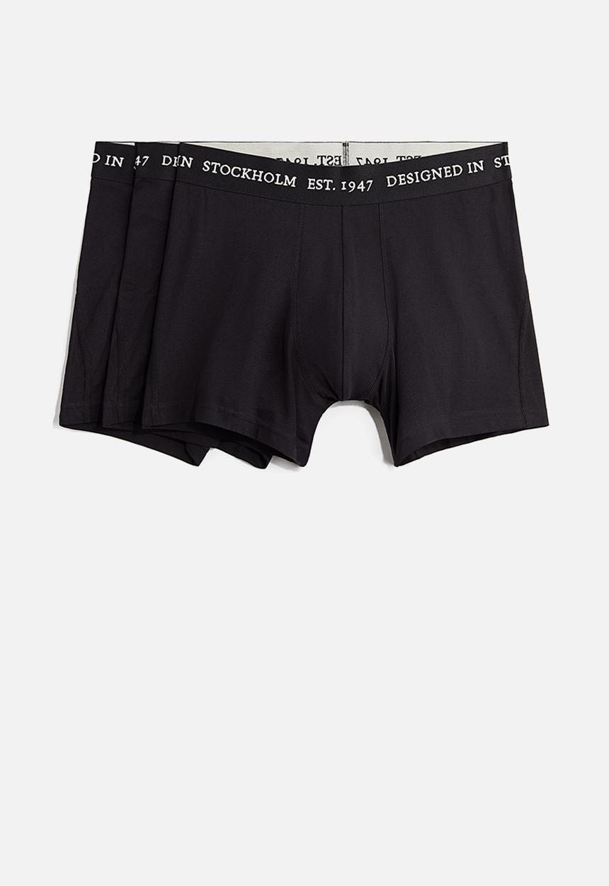 H&M - 3-pack mid trunks with lycra® - black