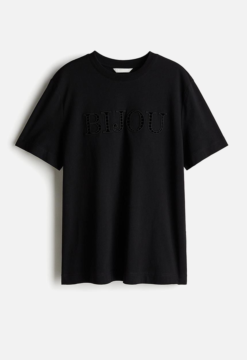 H&M - T-shirt - black bijou