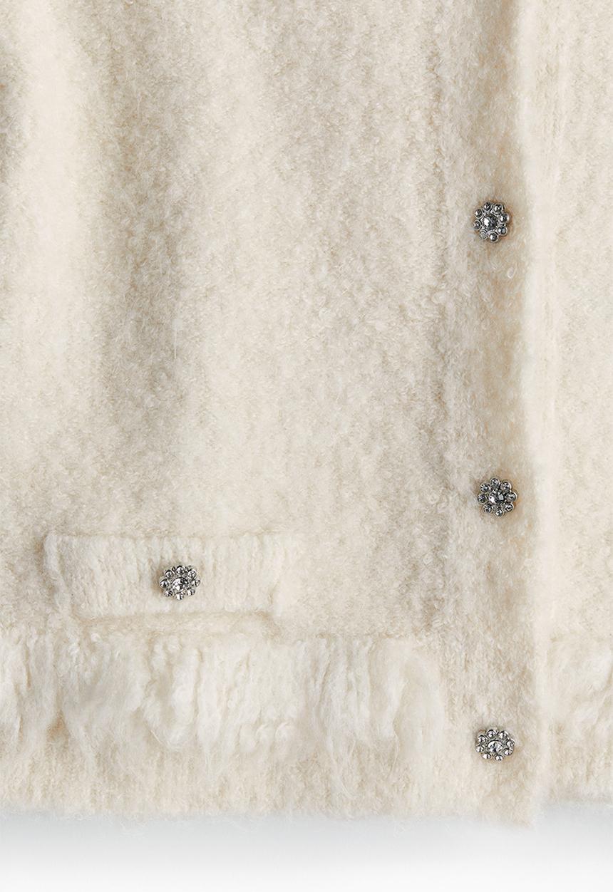 H&M - Bouclé-knit cardigan - cream