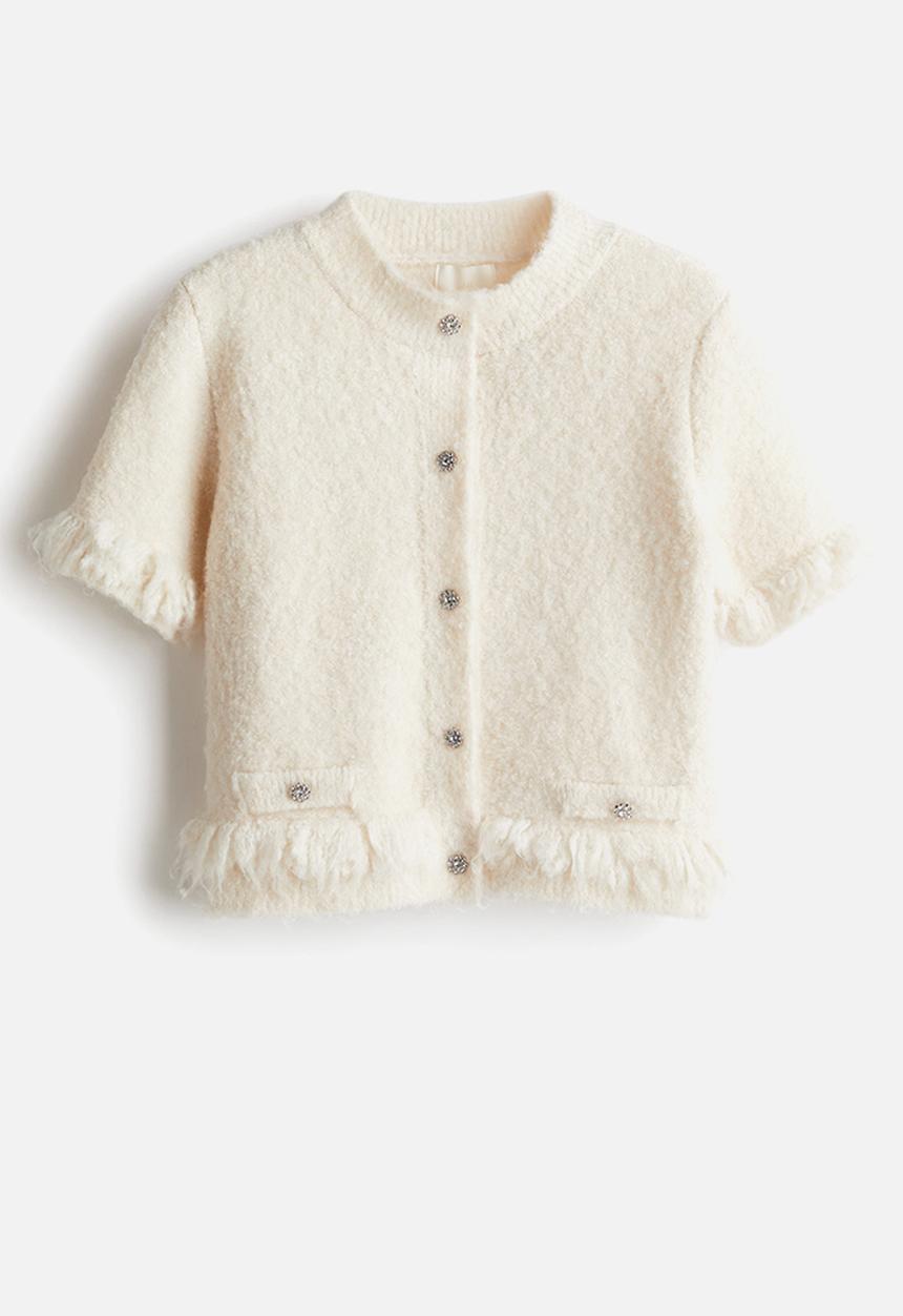 H&M - Bouclé-knit cardigan - cream