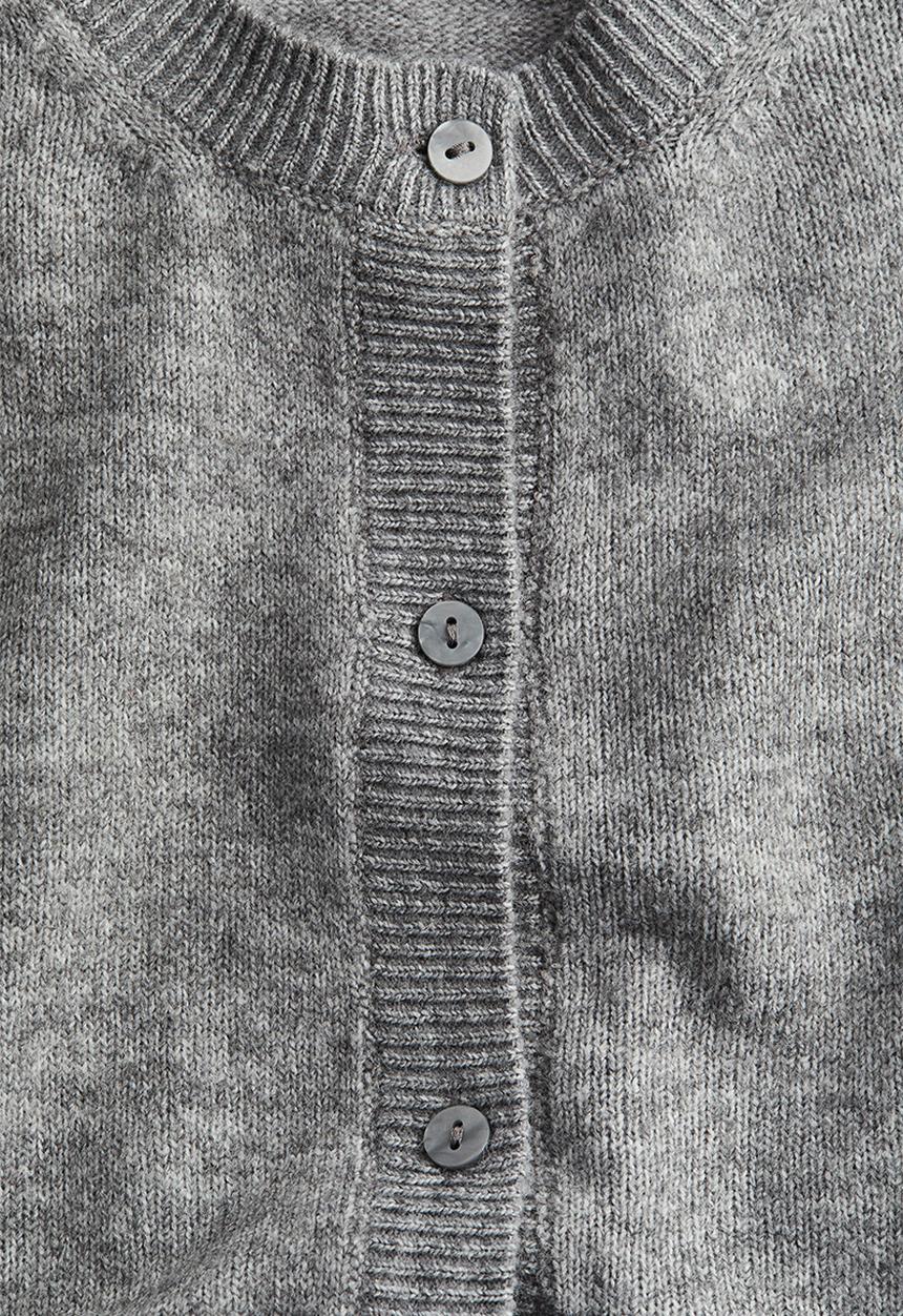 H&M - Short-sleeved fine-knit cardigan - grey marl