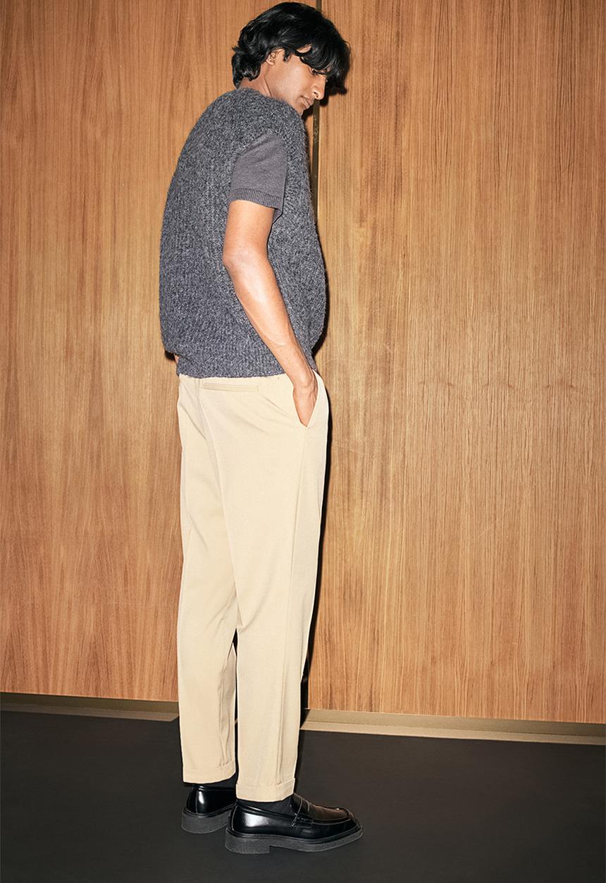 H&M - Slim fit tailored trousers - beige