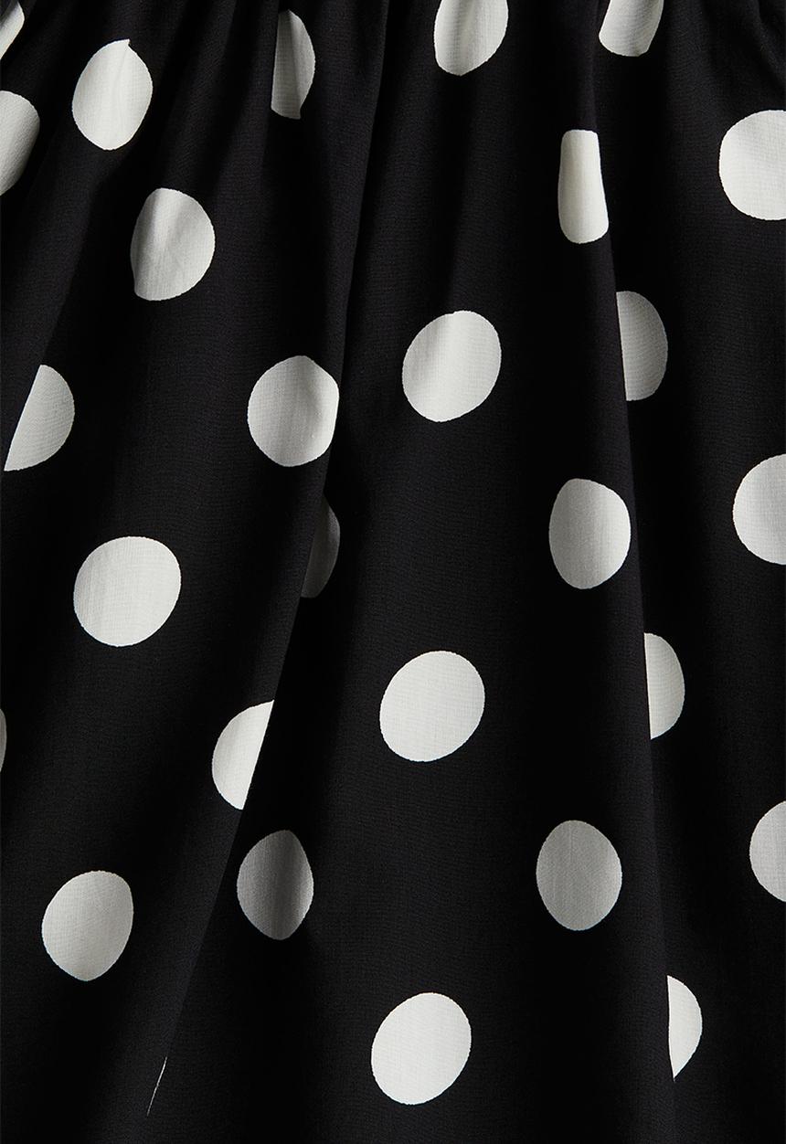 H&M - Puff-sleeved dress - black spotted