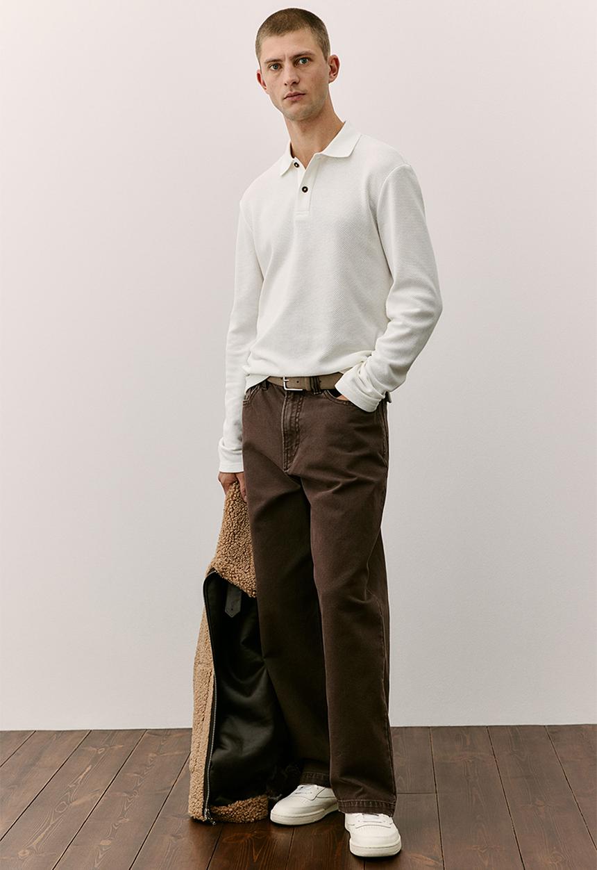 H&M - Regular fit piqué polo shirt - cream