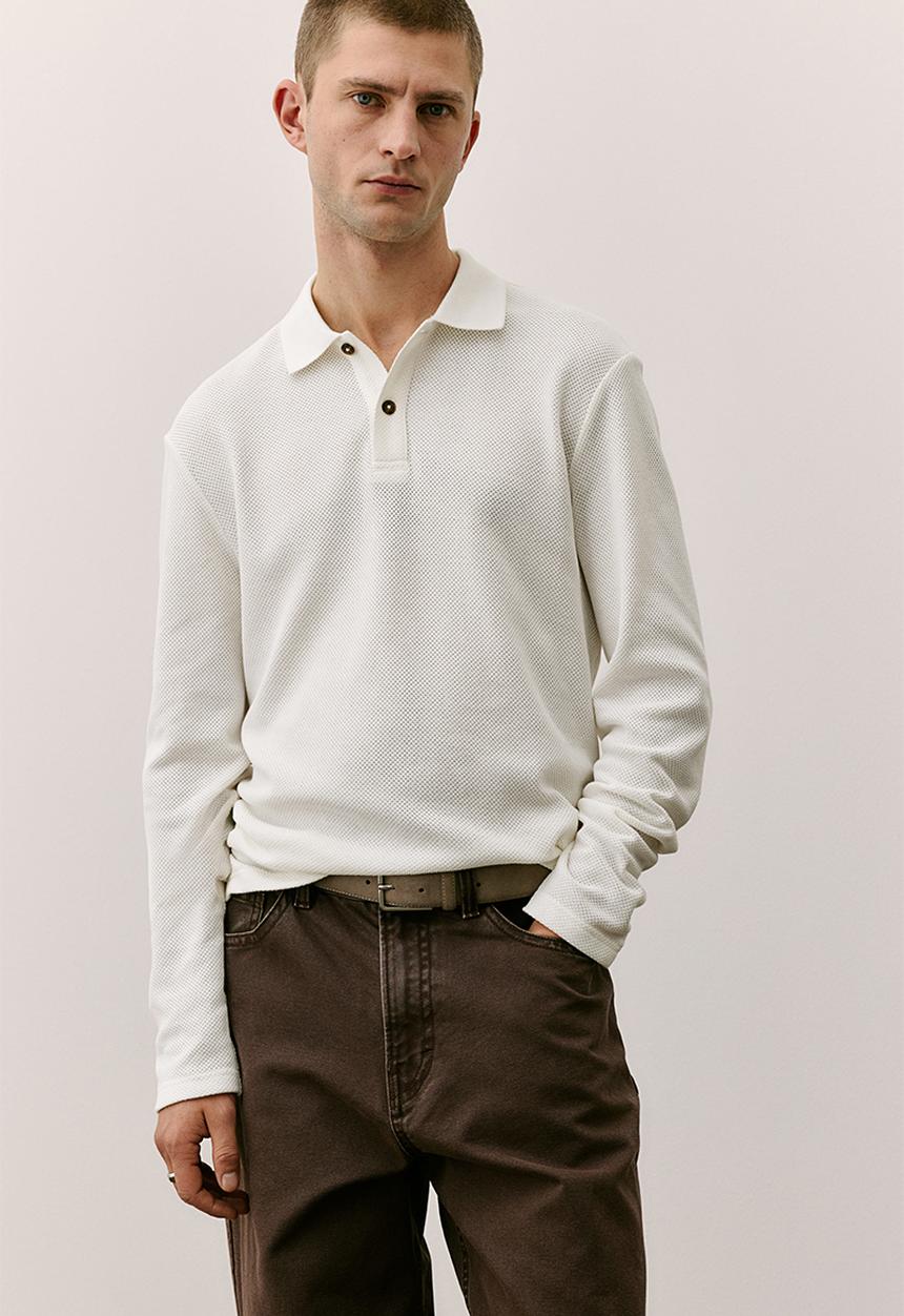 H&M - Regular fit piqué polo shirt - cream