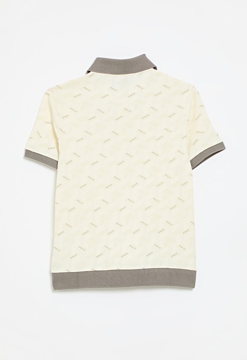 POLO - Boys ethan printed ss golfer - off white
