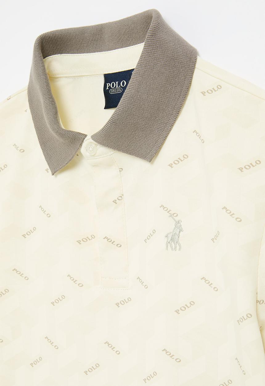 POLO - Boys ethan printed ss golfer - off white