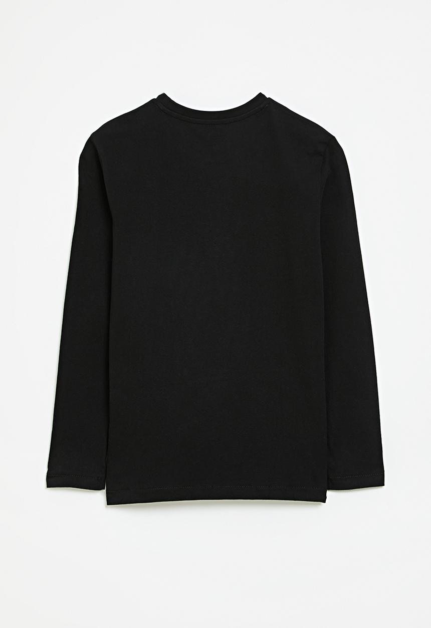 POLO - Boys david printed long sleeve tee - black