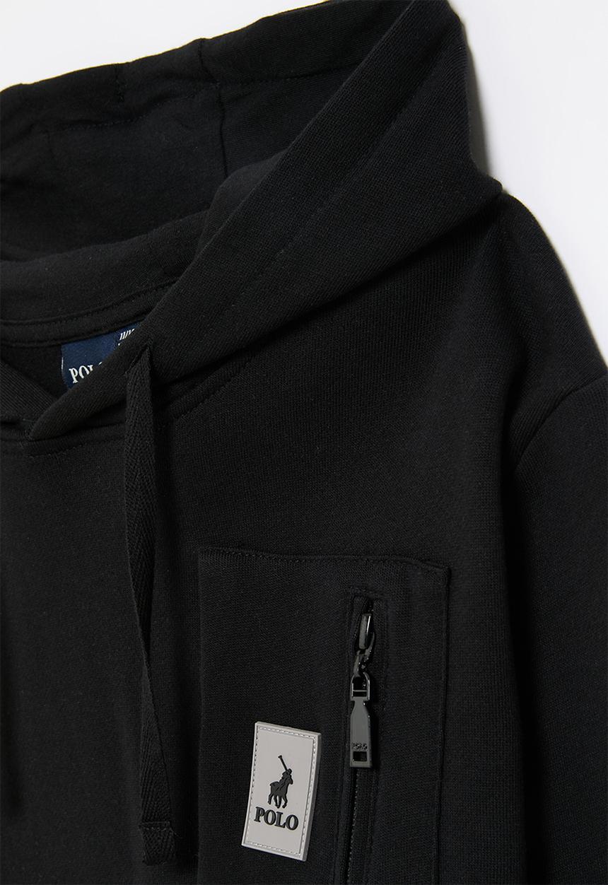 POLO - Boys clayton hooded sweater - black