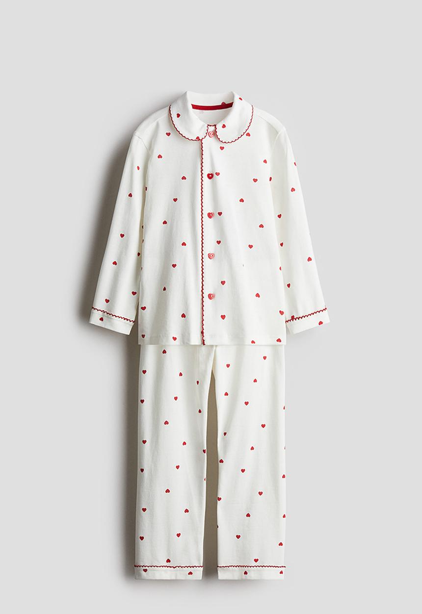 H&M - Printed cotton pyjamas - white hearts