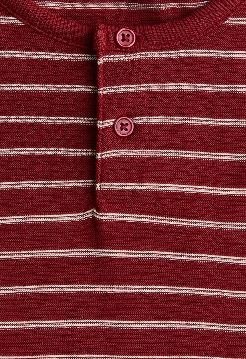 H&M - Henley top - red striped 