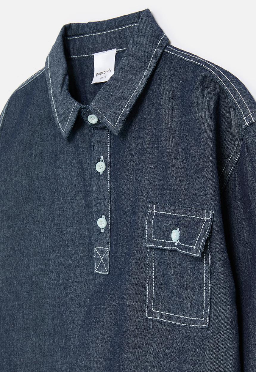 Pop Candy - Denim shirt - dark blue