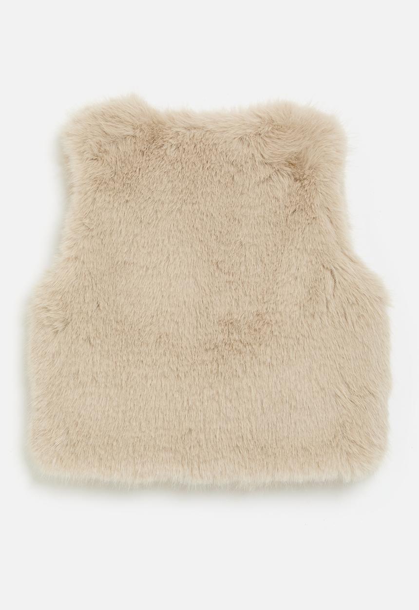 Pop Candy - Faux fur gilet - beige