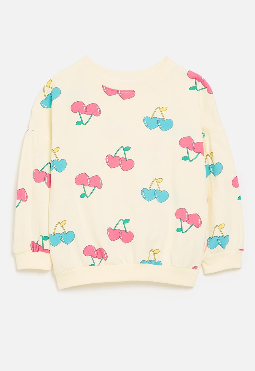 Pop Candy - printed sweat top-ecru