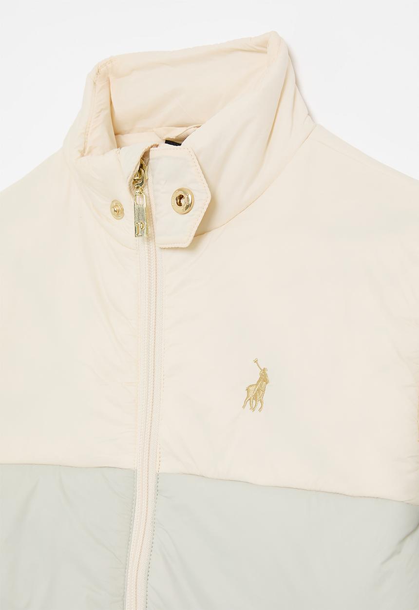 POLO - Girls bailey colour blocked puffer jacket - stone