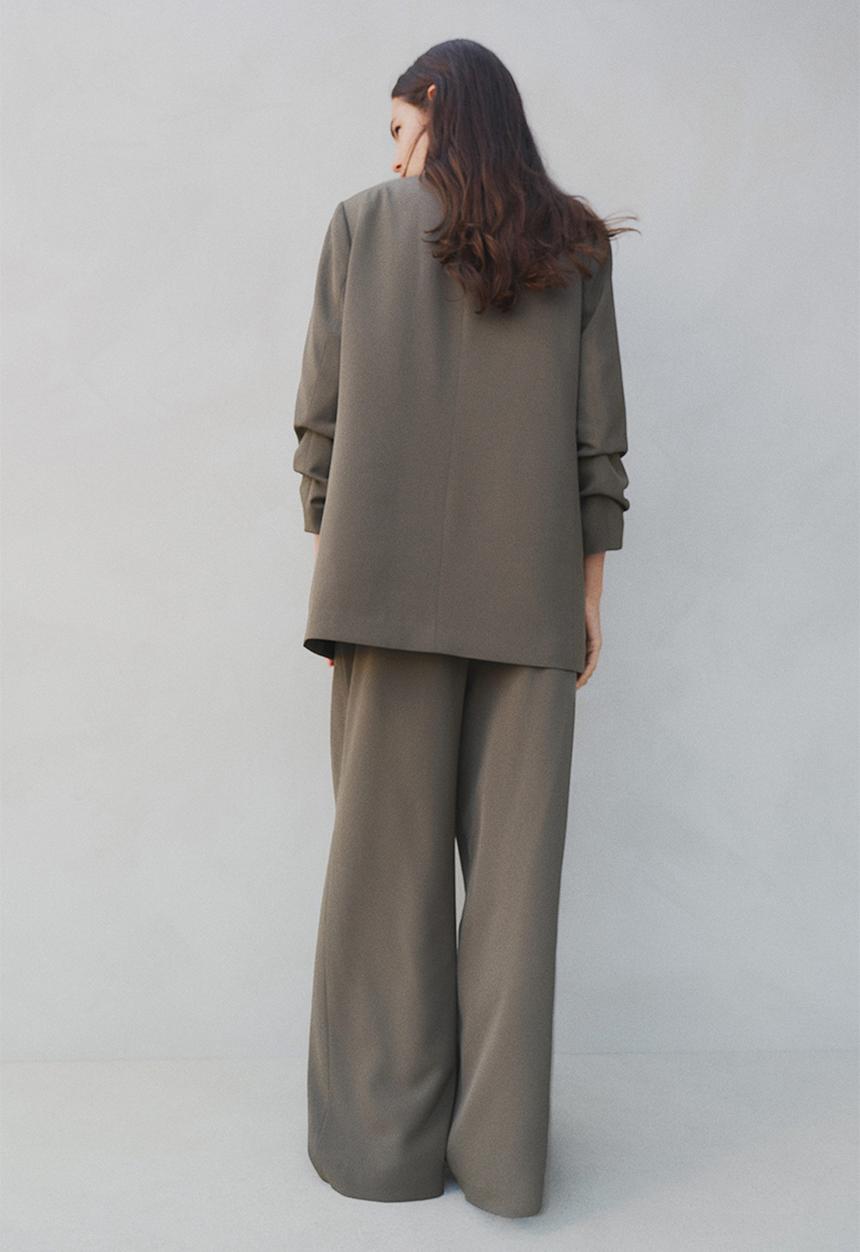 H&M - Wide trousers - khaki green