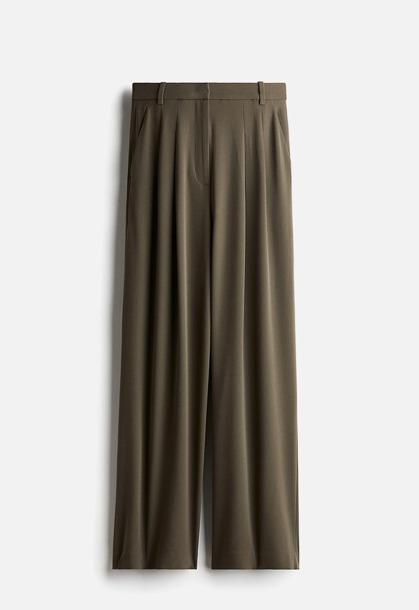 H&M - Wide trousers - khaki green