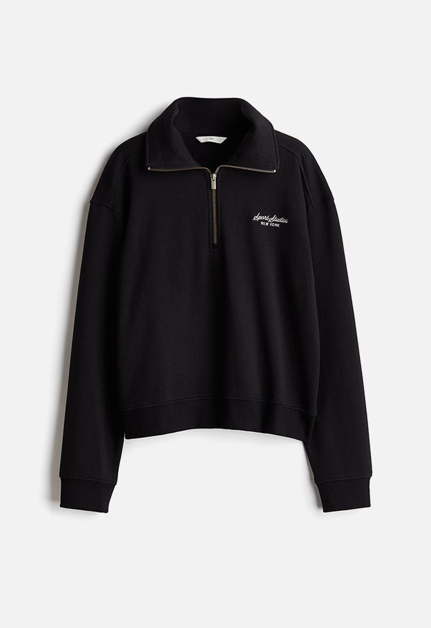H&M - Zip-top sweatshirt - black/new york 
